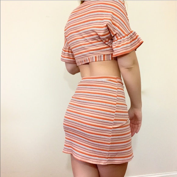 'Stripe Right' Two Piece Mini Skirt - Picture 4 of 6